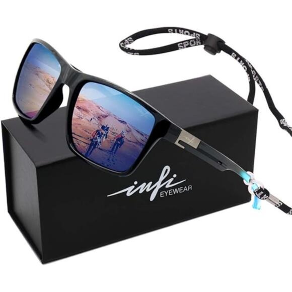 Fishing Polarized Sunglasses for Men Driving Running Golf Sports Glasses Square - Picture 7 of 7